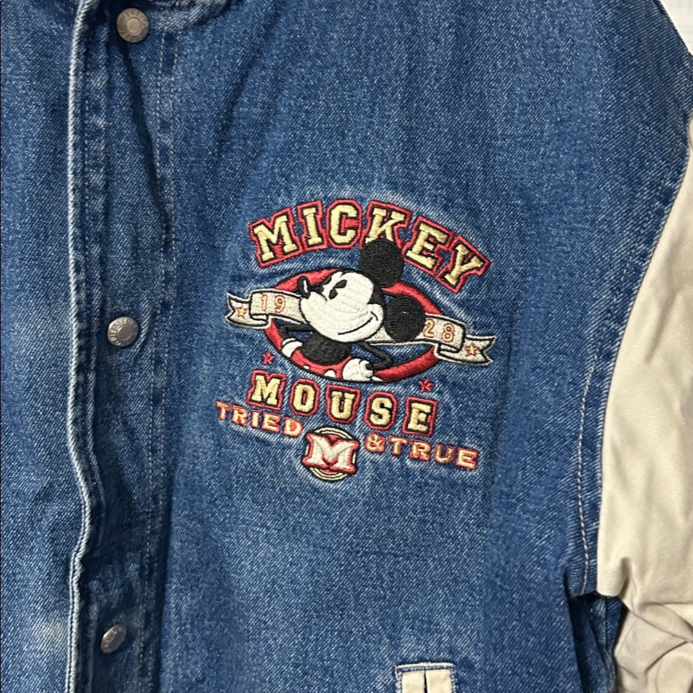 Mickey Mouse Denim Varsity Jacket - image 4